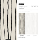 Striped Wallpaper with Irregular Hand-Drawn Lines in Black and Beige - C899