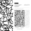 Modern Abstract Wallpaper with Bold Scribbles and Loops in Black and White - X081