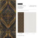 Abstract Intricate Fan Wallpaper – Geometric Motif in Black and Yellow Gold Effect - B520