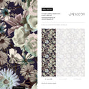 Floral Wallpaper featuring a Moody Bouquet in Dark Purple, Green, and Mauve - B558