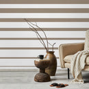 Striped Wallpaper with Bold Horizontal Stripes in Beige and White - D727