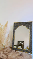 Moroccan Gold Brass Hand-Engraved Mirror
