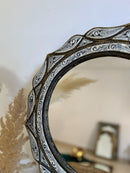 Moroccan Mirror - White Bone Inlay Round Mirror