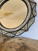 Moroccan Mirror - White Bone Inlay Round Mirror