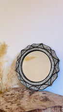 Moroccan Mirror - White Bone Inlay Round Mirror
