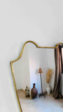 Italian Shield Silver Brass Wall Mirror