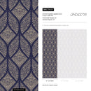 Art Deco Geometric Wallpaper with Dotted Diamond Motifs in Navy Blue and Beige - A424