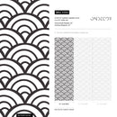 Geometric Wallpaper with a Japanese Wave Pattern in Black and White - A590