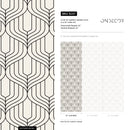 Art Deco Wallpaper with Rhythmic Interlocking Lines in Black and Cream - B287