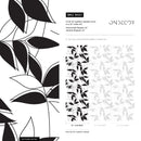 Botanical Wallpaper with a Modern Leaf Trellis in Black and White - B683