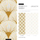 Art Deco Wallpaper with a Fan Motif in Gold - B937
