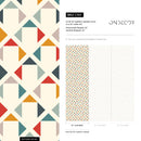 Geometric Wallpaper with a Colorful Triangle Grid in Red, Blue, and Yellow - C169
