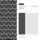 Geometric Wallpaper with a Fan Motif in Black and White - C365