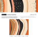 Abstract Wallpaper with Organic Shapes in Orange, Black, and Beige - C414