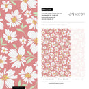 Floral Wallpaper with a Charming Daisy Motif in Pink and White - C691