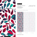 Botanical Wallpaper with Stylized Vines in Red and Teal - B430