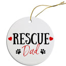 Holiday Fun Christmas Ornaments (Choose from 4 designs: Rescue Mom, Rescue Dad, Who Rescued Who?, You Can't Buy Love, But You Can Rescue It)