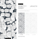 Botanical Wallpaper with Cascading Silver Vines in Silver, Gray, and Dark Blue - X007