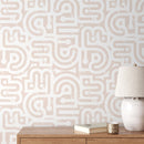 Distressed Abstract Wallpaper in Beige - D944