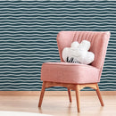 Abstract Wallpaper with Wavy Hand-Drawn Lines in Dark Blue and White - D751