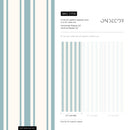 Striped Wallpaper with Classic Lines in Light Teal and Cream - D758