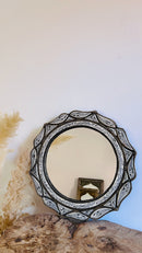 Moroccan Mirror - White Bone Inlay Round Mirror