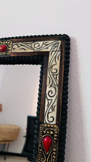Vintage Moroccan Bone Inlay Mirror