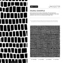 Geometric Wallpaper Featuring an Irregular Block Print in Black and White - C054