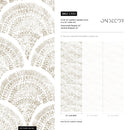 Boho Wallpaper with a Scalloped Fan Motif in Taupe - C530