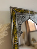 Handmade Moroccan Mirror - Engraved Yellow Frame Mirror