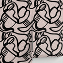 Abstract Wallpaper with Bold Brushstroke Lines in Black and Rose - X133