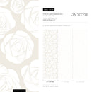 Floral Wallpaper with Stylized Geometric Roses in Beige - C676