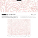 Floral Wallpaper with Large-Scale Abstract Blooms in Pink - C923