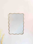 Silver Frame Wavy Mirrors - Aesthetic Luxurious Wall Mirror