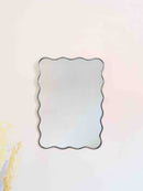 Silver Frame Wavy Mirrors - Aesthetic Luxurious Wall Mirror