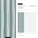 Striped Wallpaper with Organic Wavy Lines in Muted Teal and Cream - D765