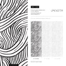 Abstract Wallpaper with an Organic Wave Motif in Black and White - C668