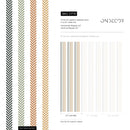 Striped Wallpaper with a Herringbone Motif in Black, Sage, and Rust - D778