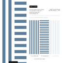 Geometric Wallpaper with Alternating Stripes in Blue and White - D738