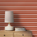 Striped Wallpaper Featuring Modern Pinstripes in Terracotta and White - D761