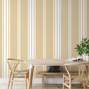 Striped Wallpaper Featuring Modern Diagonal Lines in Yellow - D784