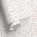 Distressed Abstract Wallpaper in Beige - D944