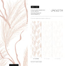 Botanical Wallpaper with Delicate Pampas Grass in Dusty Pink - C351