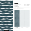 Abstract Wallpaper with Wavy Hand-Drawn Lines in Dark Blue and White - D751