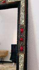 Vintage Moroccan Bone Inlay Mirror