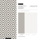 Geometric Wallpaper with a Dashed Diamond Motif in Black and Off-White - C322