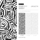 Abstract Wallpaper with Bold Labyrinth Lines in Black and White - C656