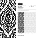 Moroccan Wallpaper with a Bold Ikat Motif in Black and White - C818