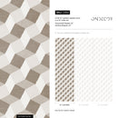 Geometric Wallpaper with a 3D Stepped Pattern in Beige and Taupe - C850
