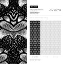 Folk Art Wallpaper with a Stylized Damask Motif in Black and White - X088